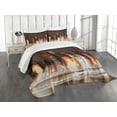 thumbnail image 1 of Ambesonne City Quilted Bedspread Set 3 Pcs, Abstract Urban Downtown, King Size, Brown Multicolor, 1 of 3