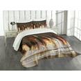thumbnail image 1 of Ambesonne City Quilted Bedspread Set 3 Pcs, Abstract Urban Downtown, Queen Size, Brown Multicolor, 1 of 3