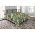 thumbnail image 1 of Ambesonne City Quilted Bedspread Set 3 Pcs, Birds Eye View Map Design, Queen Size, Multicolor, 1 of 3