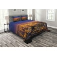 thumbnail image 1 of Ambesonne City Quilted Bedspread Set 3 Pcs, Cape Town Panorama Africa, Queen Size, Marigold Blue Pink, 1 of 3