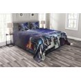 thumbnail image 1 of Ambesonne City Quilted Bedspread Set 3 Pcs, Downtown Hong Kong Night, King Size, Multicolor, 1 of 3
