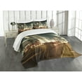 thumbnail image 1 of Ambesonne City Quilted Bedspread Set 3 Pcs, Shanghai Finance Zone View, Queen Size, Charcoal Grey Multicolor, 1 of 5