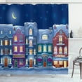thumbnail image 1 of Ambesonne City Shower Curtain, Adjacent Houses Winter Night, 69"Wx84"L, Multicolor, 1 of 3