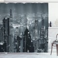 thumbnail image 1 of Ambesonne City Shower Curtain, Aerial Night Landscape, 69"Wx84"L, Grey, 1 of 5