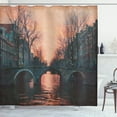 thumbnail image 1 of Ambesonne City Shower Curtain, Amsterdam Vintage Bridge, 69"Wx70"L, Pink Grey, 1 of 5