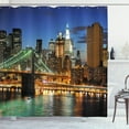 thumbnail image 1 of Ambesonne City Shower Curtain, New York at Night Bridge, 69"Wx84"L, Multicolor, 1 of 3