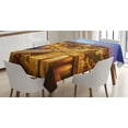 thumbnail image 1 of Ambesonne City Tablecloth Rectangular Table Cover, Porto Dom Luis Bridge, 60"x90", Apricot Violet Blue, 1 of 4