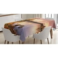 thumbnail image 1 of Ambesonne City Tablecloth Rectangular Table Cover, Prague Riverside Autumn, 60"x84", Pink Orange, 1 of 3