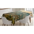 thumbnail image 1 of Ambesonne City Tablecloth Rectangular Table Cover, Rome Historical Landmark, 60"x90", Pale Salmon Ivory Green, 1 of 3