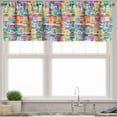 thumbnail image 1 of Ambesonne City Valance Pack of 2, Ornamental Winter Pattern, 42"X18", Multicolor, 1 of 5
