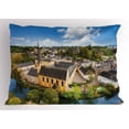 thumbnail image 1 of Ambesonne Cityscape Pillow Sham, Aerial Photo of Old Town, 26" X 20", Multicolour, 1 of 2