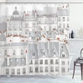 thumbnail image 1 of Ambesonne Cityscape Shower Curtain, Paris Aerial Scenery, 69"Wx84"L, Pale Grey Orange White, 1 of 5