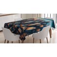 thumbnail image 1 of Ambesonne Cityscape Tablecloth Rectangular Table Cover, Manhattan Panorama Urban, 60"x84", Blue and Pale Cinnamon, 1 of 3