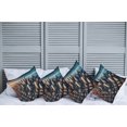 thumbnail image 1 of Ambesonne Cityscape Throw Pillow Cover Pack of 4, Manhattan Panorama Urban, 4 Pcs-18" x 18", Blue and Pale Cinnamon, 1 of 5