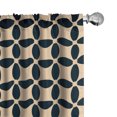 thumbnail image 1 of Ambesonne Classic Window Curtains, Damask Inspired Interior, Each 28" W x 63" L, Peach Dark Petrol Blue, 1 of 4