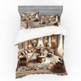 thumbnail image 1 of Ambesonne Classic Bedding Set 4 Pcs, Grandiose Room Scene Print, Calking, Ginger and Blue, 1 of 2