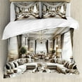 thumbnail image 1 of Ambesonne Classic Duvet Cover Set, Majestic Room in Muted Tone, King, Coconut and Off White, 1 of 6