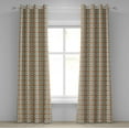 thumbnail image 1 of Ambesonne Classic Grommet Curtain, Geometric Forms, 50" x 84", Mustard Beige, 1 of 6