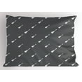 thumbnail image 1 of Ambesonne Classic Rock Pillow Sham, 4 String Guitars, 26" X 20", Charcoal Grey and White, 1 of 2