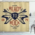 thumbnail image 1 of Ambesonne Classic Rock Shower Curtain, Ready to Rock, 69"Wx75"L, Beige Ruby Night Blue, 1 of 3