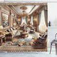 thumbnail image 1 of Ambesonne Classic Shower Curtain, Grandiose Room Scene Print, 69"Wx84"L, Ginger and Blue, 1 of 1