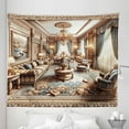 thumbnail image 1 of Ambesonne Classic Tapestry King Size, Grandiose Room Scene Print, 104"x88", Ginger and Blue, 1 of 2