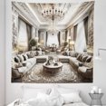 thumbnail image 1 of Ambesonne Classic Tapestry Queen Size, Majestic Room in Muted Tone, 88"x88", Coconut and Off White, 1 of 2