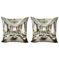 thumbnail image 1 of Ambesonne Classic Throw Pillow Cover 2 Pack, Majestic Room in Muted Tone, 24", Coconut and Off White, 1 of 7