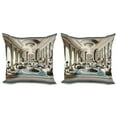 thumbnail image 1 of Ambesonne Classic Throw Pillow Cover 2 Pack, Ritzy Room Posh Scene Print, 18", Coconut and Sea Blue, 1 of 7