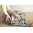 thumbnail image 1 of Ambesonne Classic Throw Pillow Cover Pack of 2, Ritzy Room Posh Scene Print, 2 Pcs-24" x 24", Coconut and Sea Blue, 1 of 5