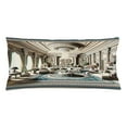 thumbnail image 1 of Ambesonne Classic Throw Pillow Cushion Cover, Ritzy Room Posh Scene Print, 36" X 16", Coconut and Sea Blue, 1 of 2