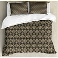 thumbnail image 1 of Ambesonne Classical Duvet Cover Sets, Classic Orient Curves, 2-Queen, Dark Sepia Tan, 1 of 3