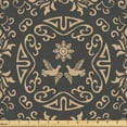 thumbnail image 1 of Ambesonne Classical Fabric by the Yard Upholstery, Floral Pigeon Motifs Art, 1 Yard, Dark Sepia Tan, 1 of 1