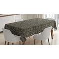 thumbnail image 1 of Ambesonne Classical Tablecloth Rectangular Table Cover, Floral Pigeon Motifs Art, 60"x90", Dark Sepia Tan, 1 of 4