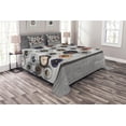 thumbnail image 1 of Ambesonne Clock Quilted Bedspread Set 3 Pcs, Several Wall Watches Photo, Queen Size, Multicolor, 1 of 3