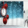 thumbnail image 1 of Ambesonne Clock Shower Curtain, Vintage New Year Balls, 69"Wx84"L, Red and Blue, 1 of 5