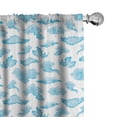 thumbnail image 1 of Ambesonne Cloud Window Curtains, Japanese Waves Sky Artwork, Each 28" W x 84" L, White Sky Blue Azure Blue, 1 of 4