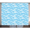 thumbnail image 1 of Ambesonne Cloud Curtains 2 Panel Set, Floating Bubbly Clouds, 108" x 96", Pale Blue White Blue, 1 of 3