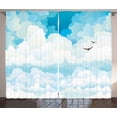 thumbnail image 1 of Ambesonne Cloud Curtains 2 Panel Set, Silhouettes of Birds, 108" x 63", Azure Blue Pale Blue, 1 of 3