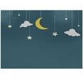 thumbnail image 1 of Ambesonne Cloud Jigsaw Puzzle Durable Cardboard, Moon Stars Hanging on Threads, 1000 pcs, Teal Yellow, 1 of 1