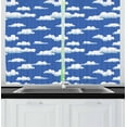 thumbnail image 1 of Ambesonne Cloud Kitchen Curtains, Computer Drawn Clouds, 55"x45", Cobalt Blue Pale Blue, 1 of 3