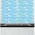 thumbnail image 1 of Ambesonne Cloud Kitchen Curtains, Floating Bubbly Clouds, 55"x39", Pale Blue White Blue, 1 of 2
