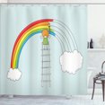 thumbnail image 1 of Ambesonne Cloud Shower Curtain, Doodle Girl on a Ladder, 69"Wx70"L, Multicolor, 1 of 5