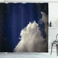 thumbnail image 1 of Ambesonne Cloud Shower Curtain, Nocturnal Theme Night Sky, 69"Wx75"L, Night Blue Off White, 1 of 5