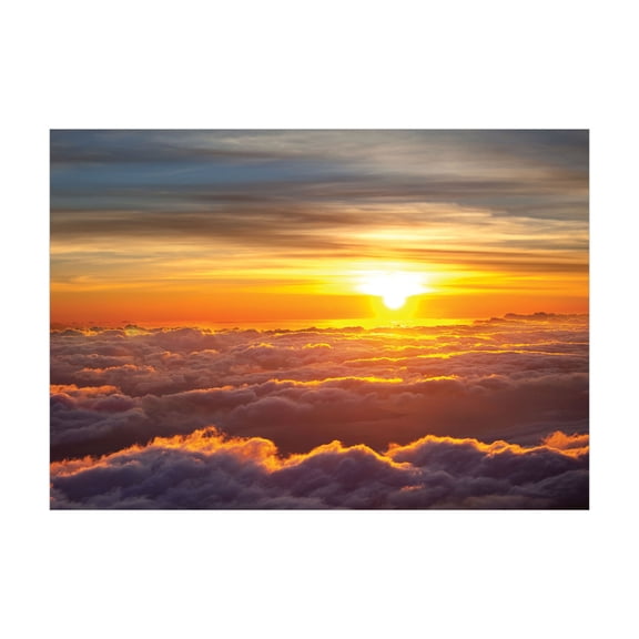 Ambesonne Clouds Jigsaw Puzzle, Sunset Scene on Clouds, Heirloom-Quality Fun Activity for Family Durable Cardboard, 1000 pcs, Orange