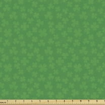 Ambesonne Clover Fabric by the Yard Upholstery, Irish Shamrock Leaves, 5 Yards, Green