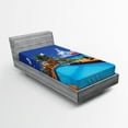 thumbnail image 1 of Ambesonne Coastal Fitted Sheet, Sea Pool Beach Holiday, Twin XL Size, Multicolor, 1 of 2