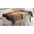 thumbnail image 1 of Ambesonne Coastal Tablecloth Rectangular Table Cover, Lake Rotorua at Sunrise, 52"x70", Yellow Red Black, 1 of 3