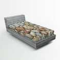 thumbnail image 1 of Ambesonne Cobblestone Fitted Sheet 2 Pcs Set, Rustic Natural Wall, Twin, Multicolor, 1 of 3