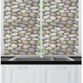 thumbnail image 1 of Ambesonne Cobblestone Kitchen Curtains, Pebble Stonewall, 55"x39", Multicolor, 1 of 2